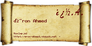 Áron Ahmed névjegykártya